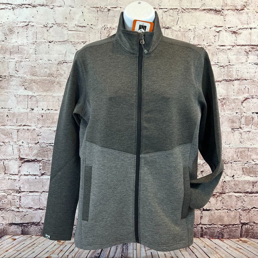 Storm Creek Gray Luxe Interlock Soft Wrinkle Free Active Full Zip Jacket Small P